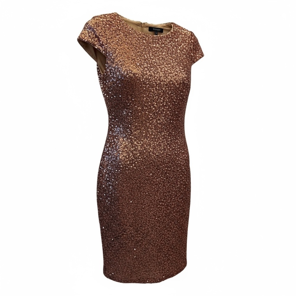 Sequin Dress in Rose Gold for a holiday party or mother of the bride/groom